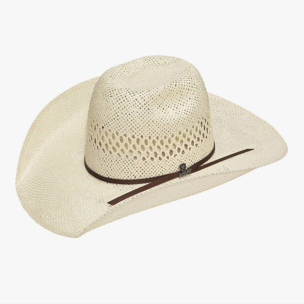 Ariat Unisex Twisted Weave Straw Hat A73150 Natural Western Cowboy Cowgirl Rodeo